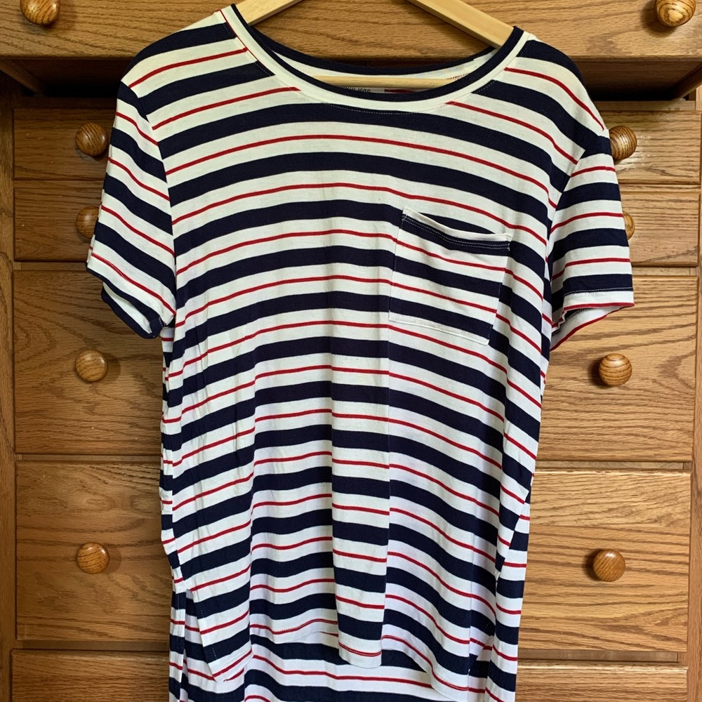 CJLA Medium Tatum Tee Navy & Red Stripe